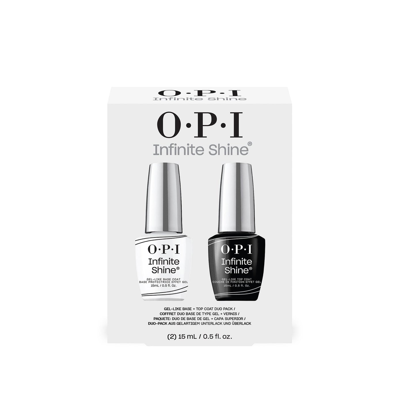OPI Infinite Shine Bubble Bath Nail Polish with Base and Top Coat Duo Bundle - Application