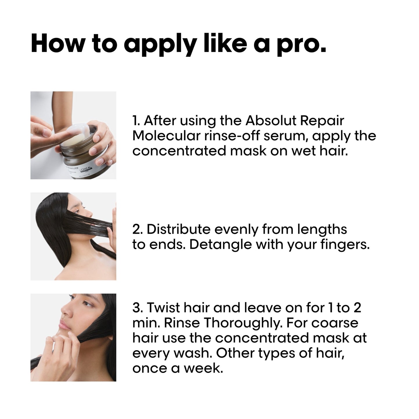 L'Oréal Professionnel L’Oreal Professionnel Absolut Repair Molecular Shampoo & Hair Mask with Scalp Brush - Image 8