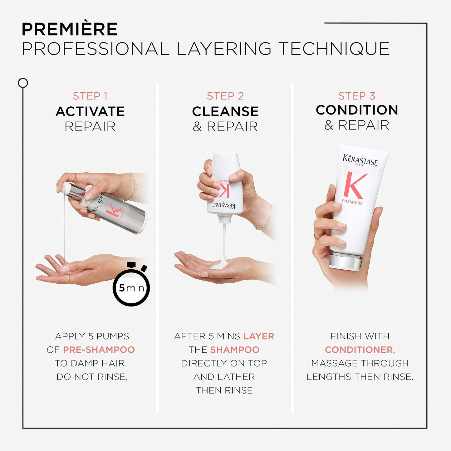 Kérastase Première Anti-Frizz Filler Heat Protecting Hair Serum - Application