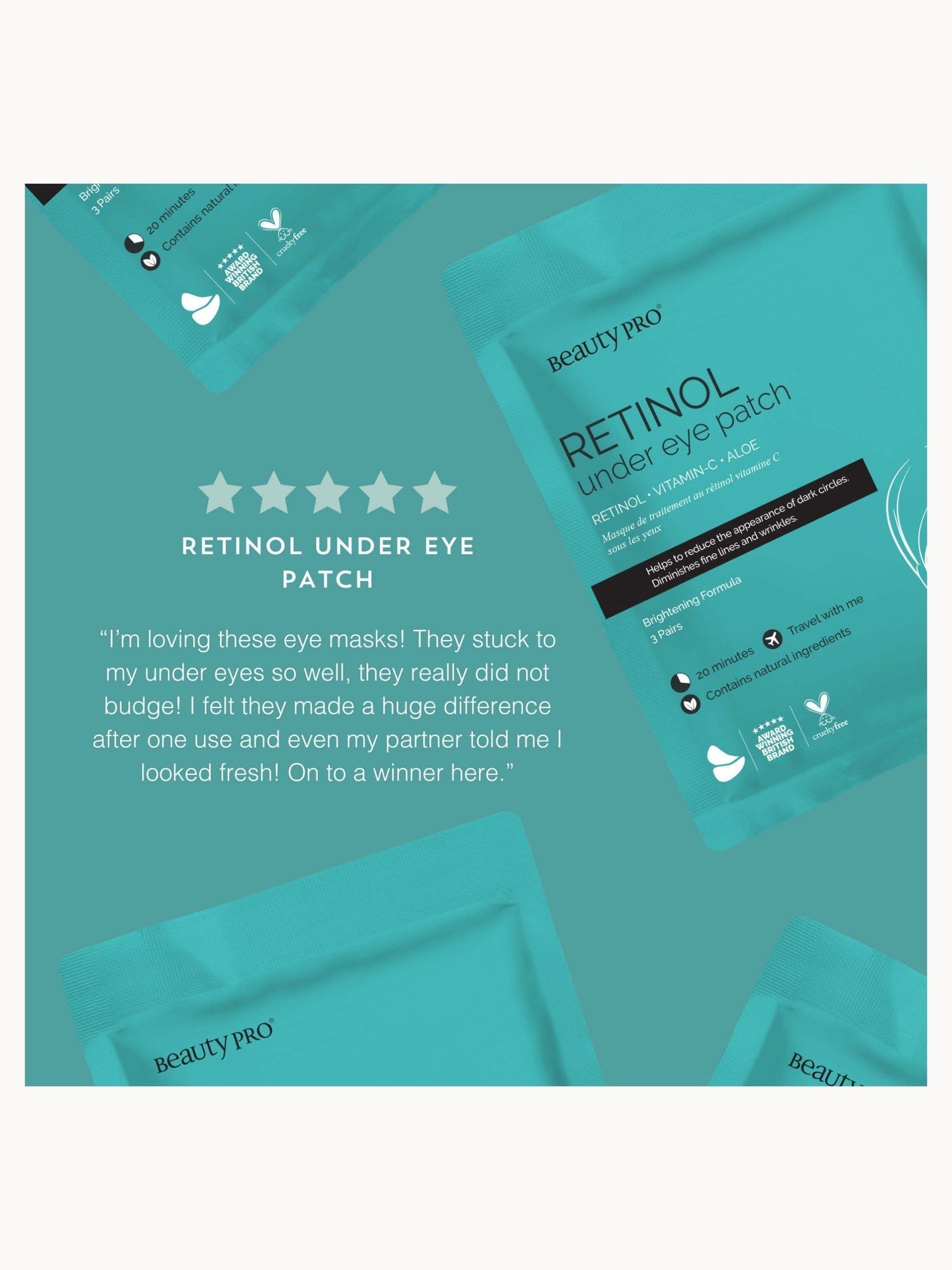 BEAUTYPRO Retinol Under Eye Patch (3 Pairs) - Image 11