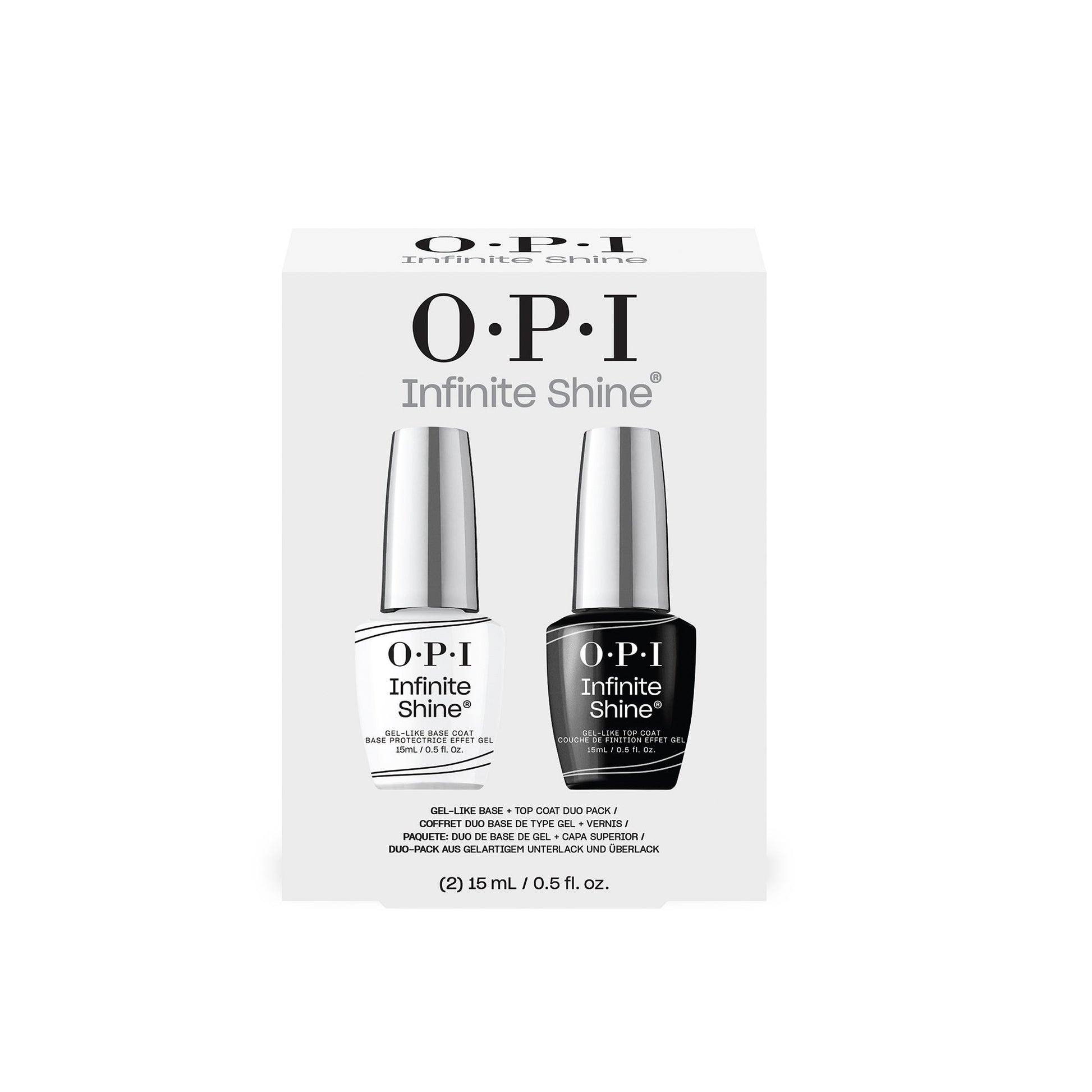 OPI Infinite Shine Bubble Bath Nail Polish with Base and Top Coat Duo Bundle - Application