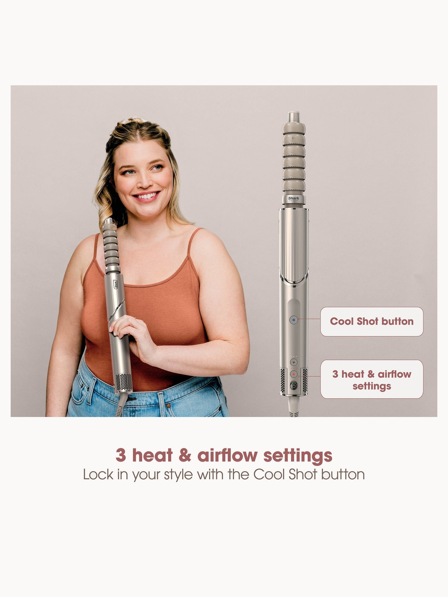 SHARK Beauty FlexStyle 5-in-1 Air Styler and Hair Dryer with Storage Case - Stone - Application