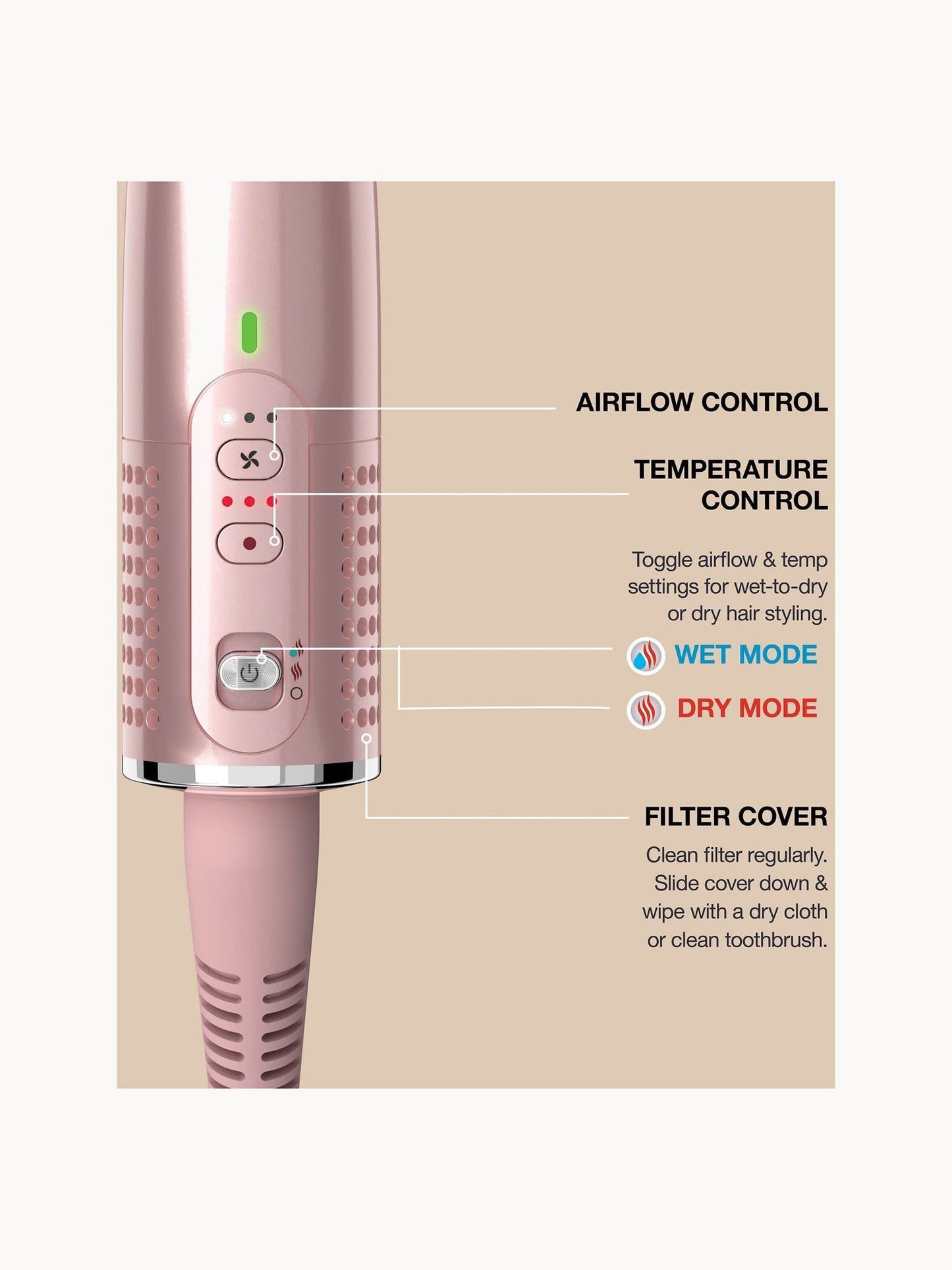 SHARK Glossi Hot Tool + Air Glosser - Lychee - Image 9