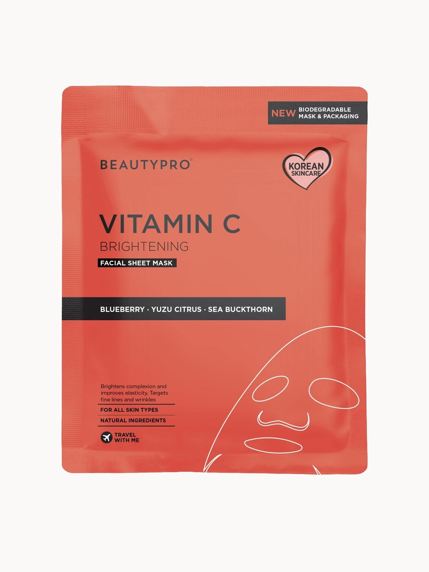 BEAUTYPRO Brightening Collagen Sheet Mask with Vitamin C