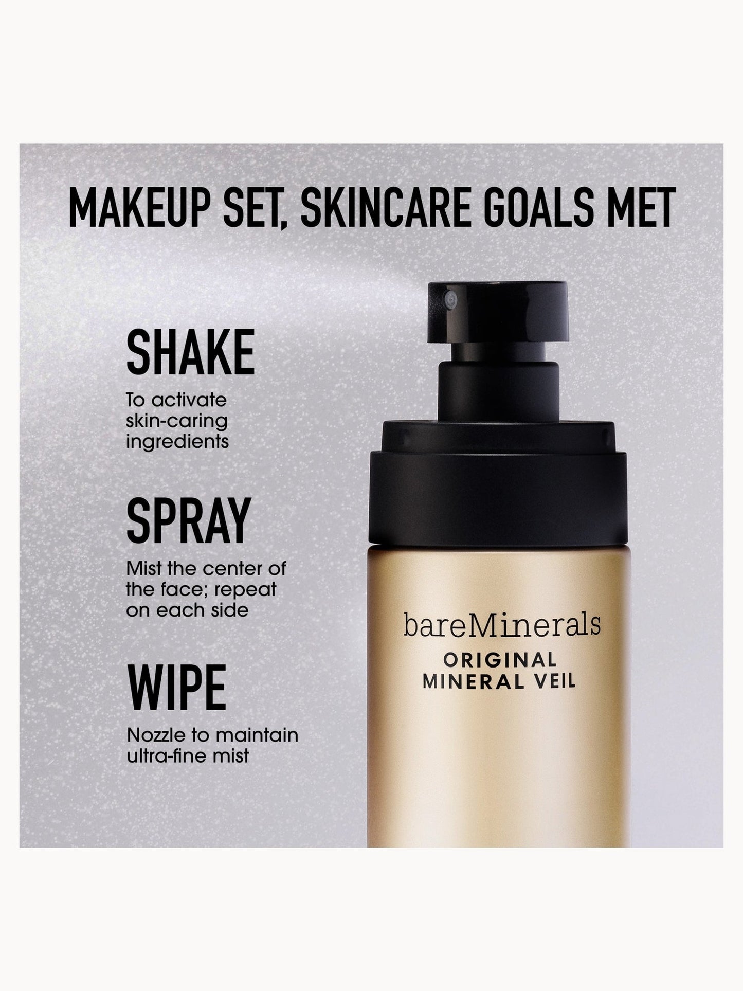 bareMinerals Original Mineral Veil 24hr Natural Matte Setting Spray - Application