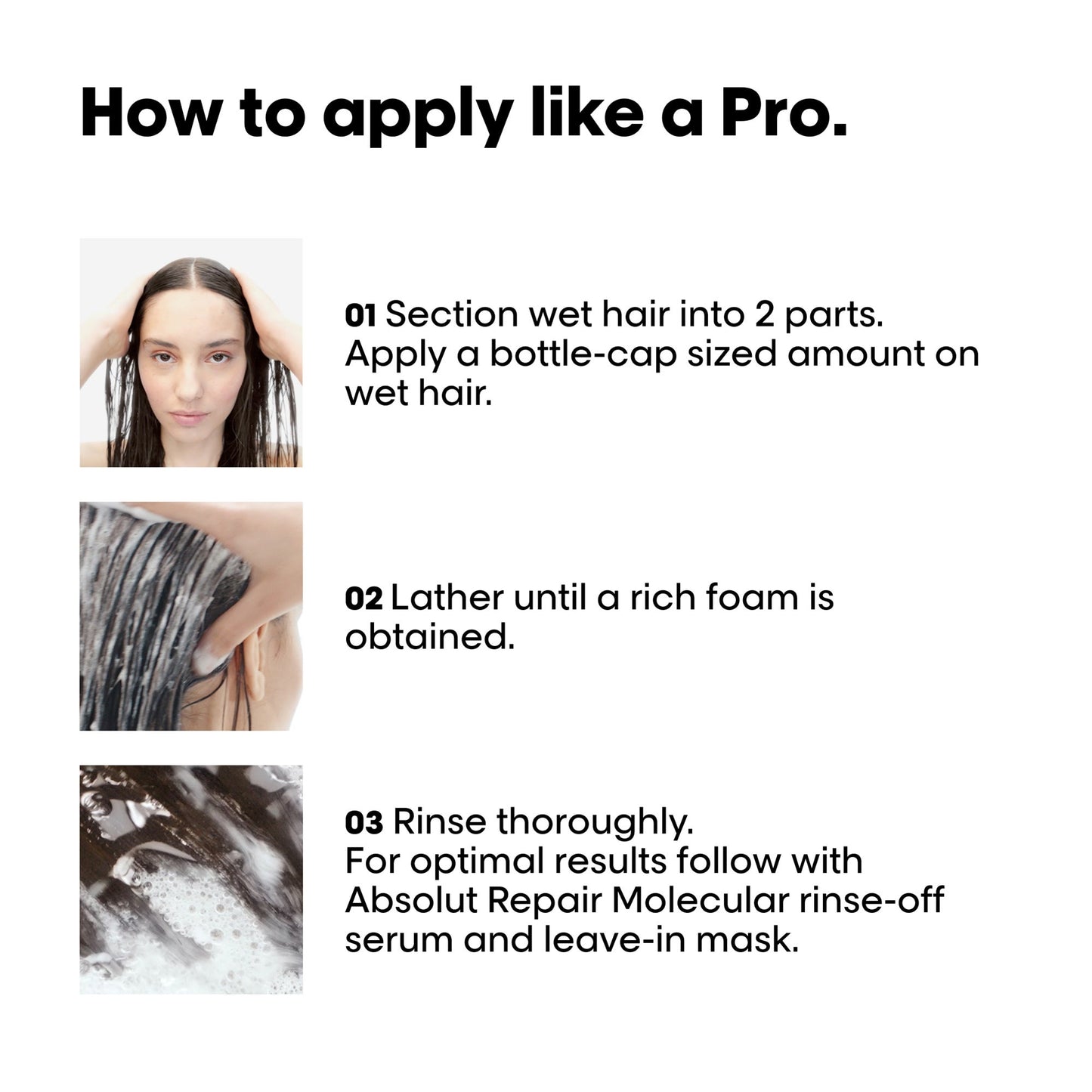 L'Oréal Professionnel L’Oreal Professionnel Absolut Repair Molecular Shampoo & Hair Mask with Scalp Brush - Image 7
