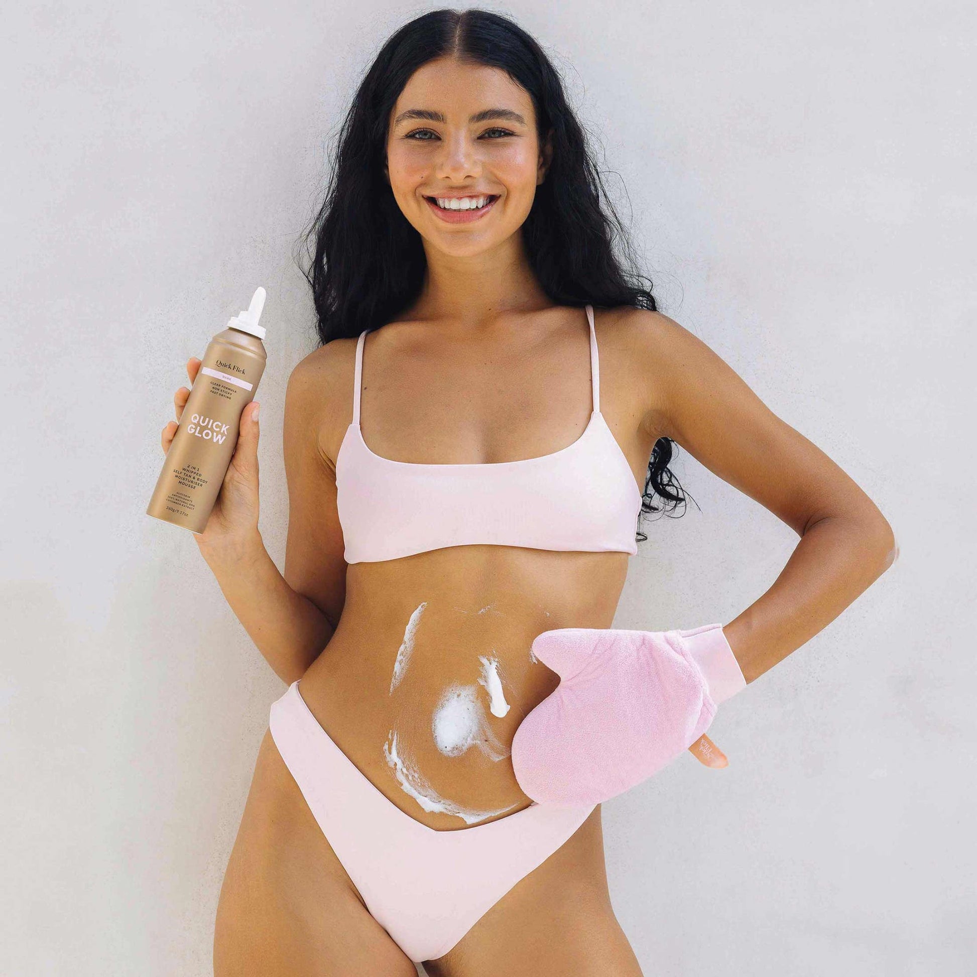 Quick Flick Quick Glow Dark Whipped Tan Body Moisturiser Mousse - Image 6