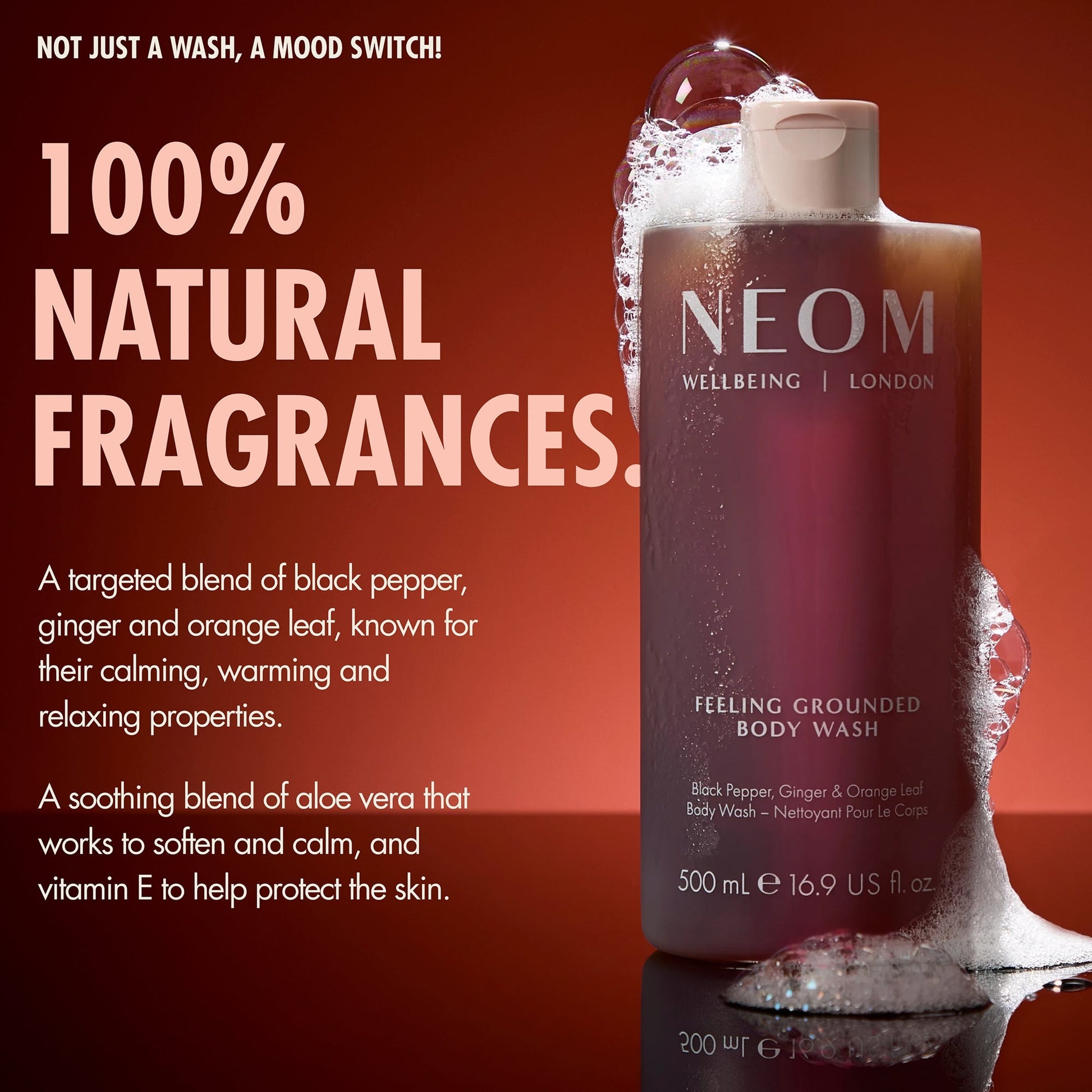 NEOM Feeling Grounded Body Wash - Application