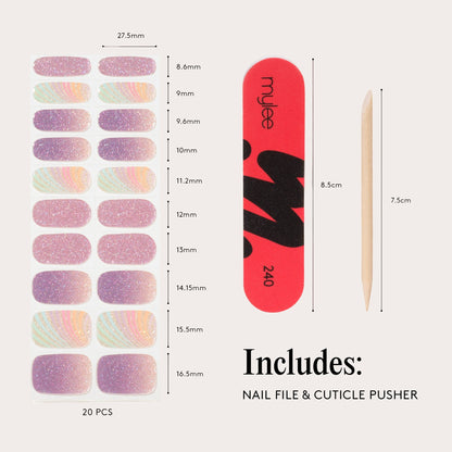 Mylee Gel Nail Wraps Dusk 'Till Down - Application