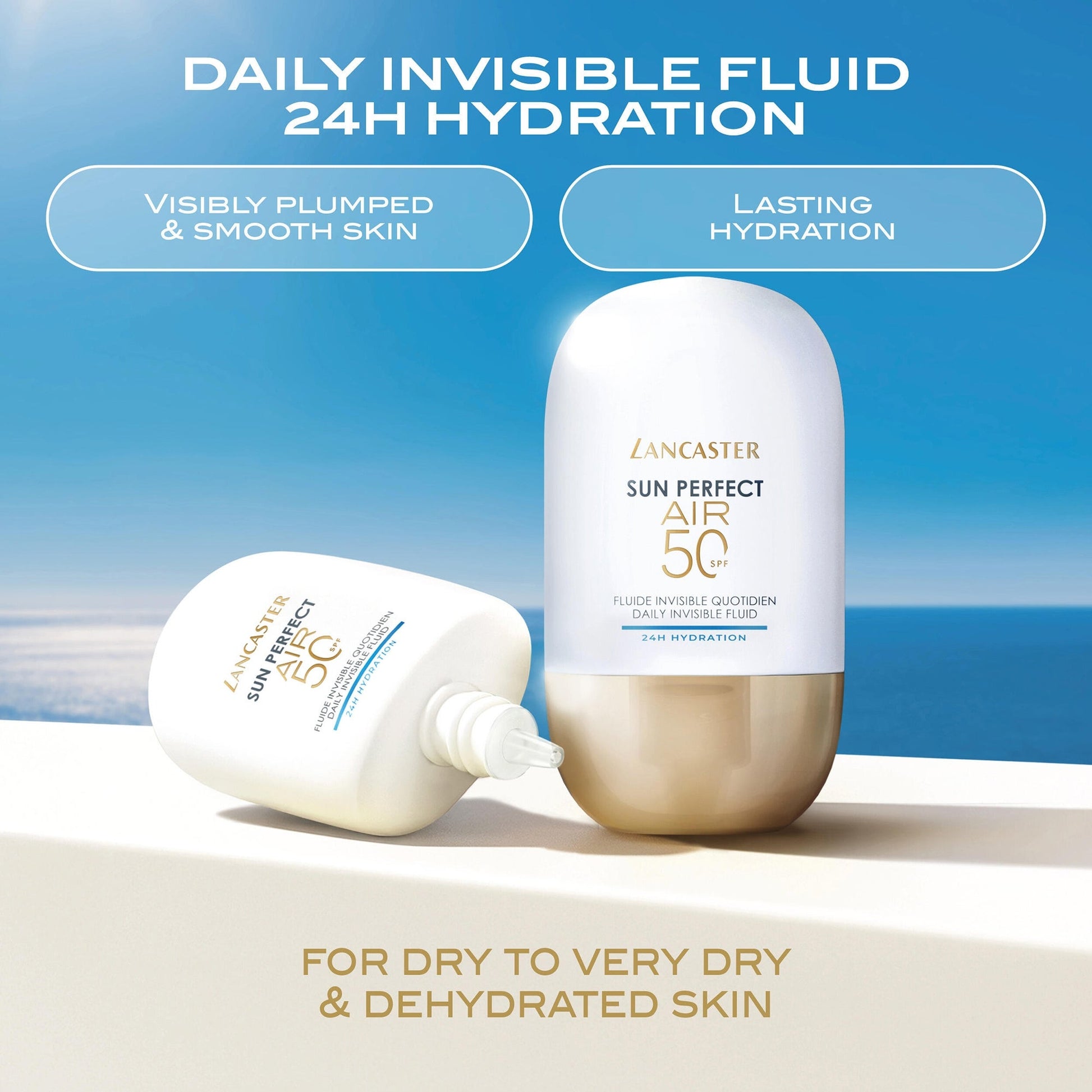 Lancaster Sun Perfect Air Daily Invisible Fluid SPF50 24H Hydration/1.3 oz - Product Details