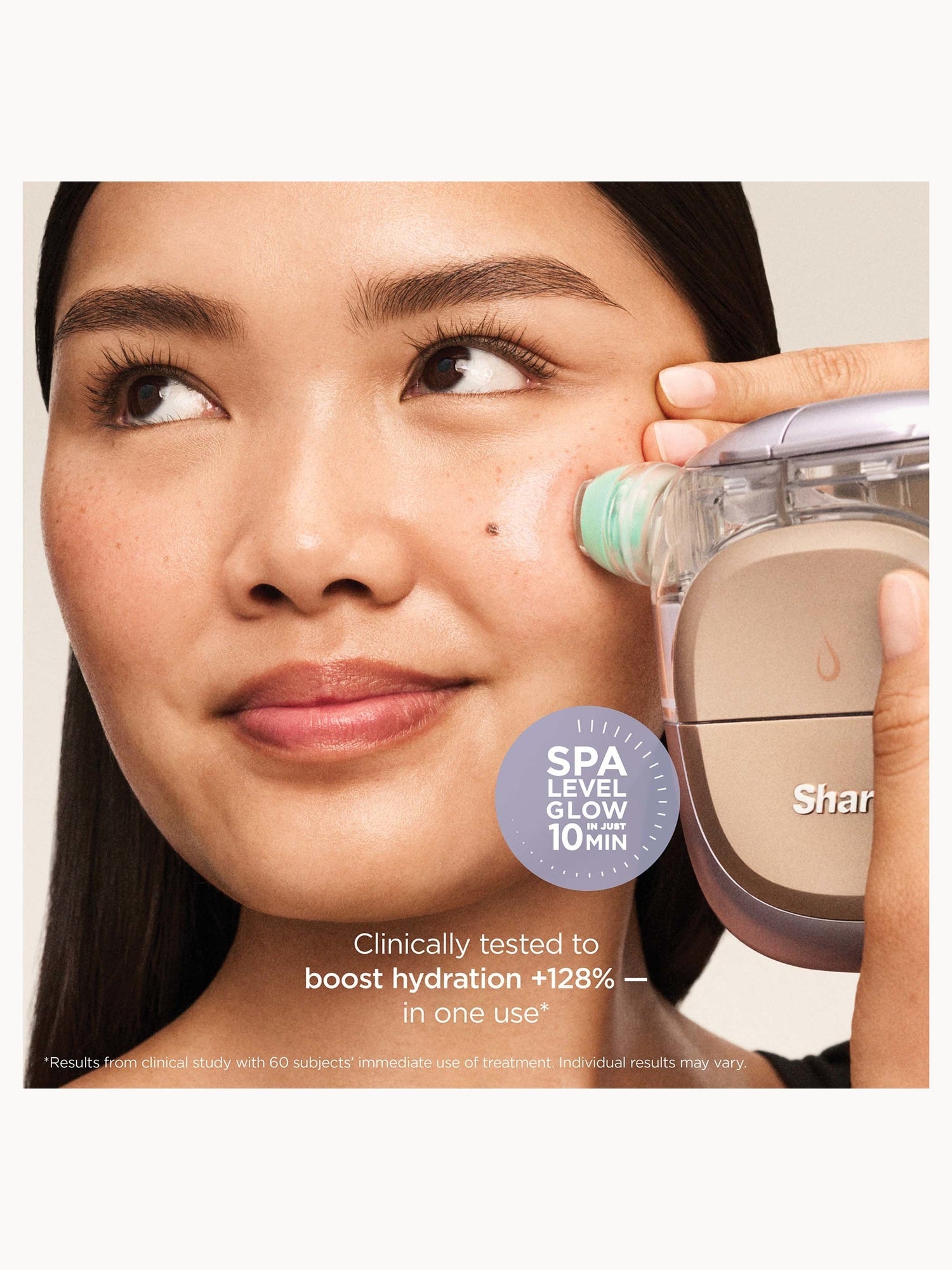 SHARK Beauty FacialPro Glow + Depuffi at Home Facial - Spa Purple - Application