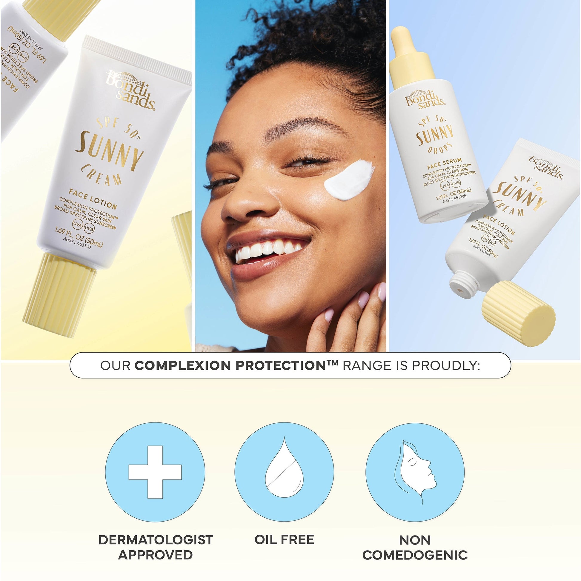 Bondi Sands Sunny SPF 50+ Face Lotion - Application
