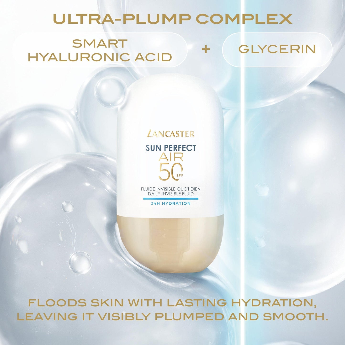 Lancaster Sun Perfect Air Daily Invisible Fluid SPF50 24H Hydration/1.3 oz - Application