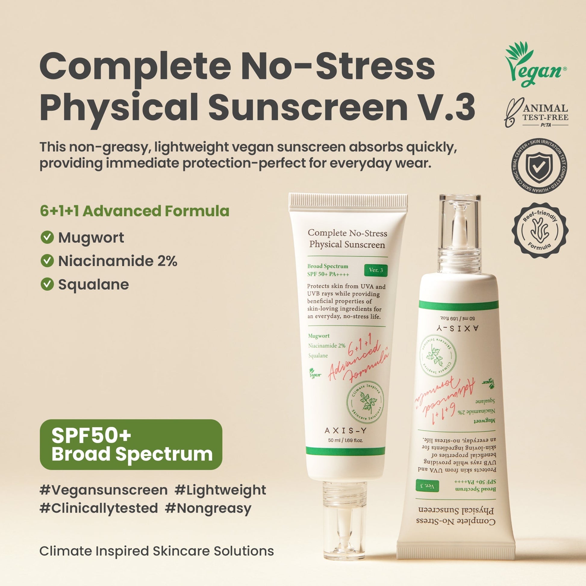 AXIS-Y Complete No-Stress Physical Sunscreen V.3 - Product Details