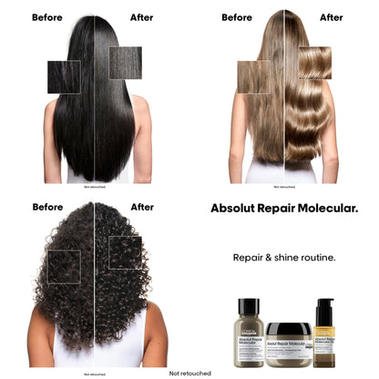 L'Oréal Professionnel L’Oreal Professionnel Absolut Repair Molecular Shampoo & Hair Mask with Scalp Brush - Image 4