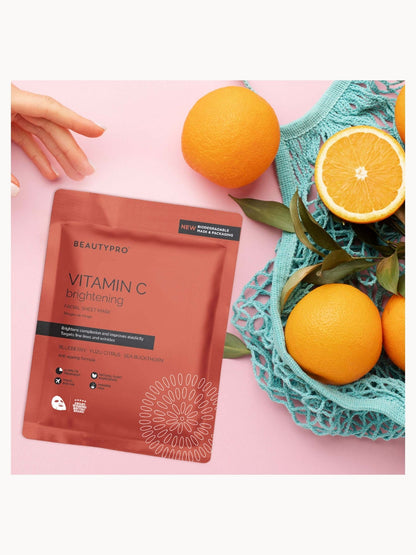 BEAUTYPRO Brightening Collagen Sheet Mask with Vitamin C - Image 4