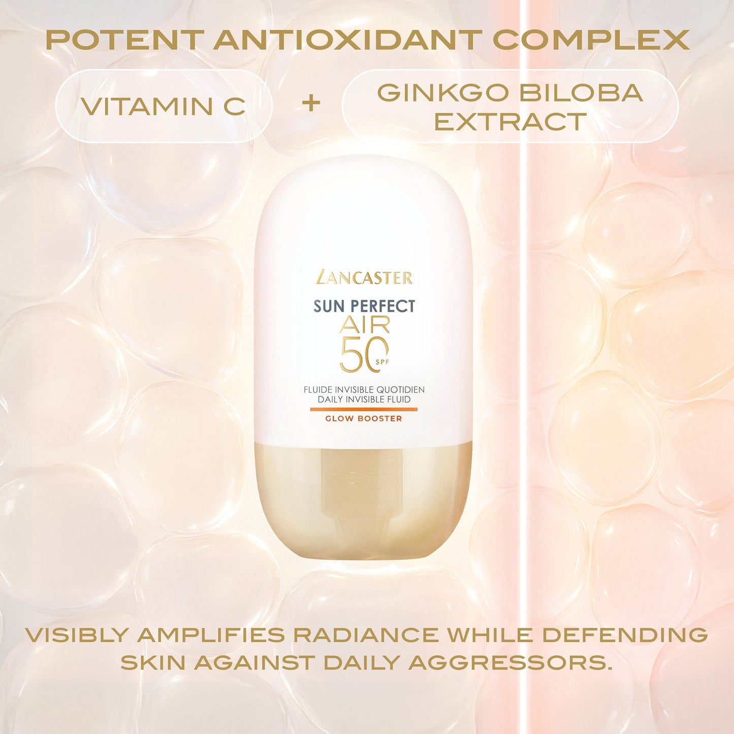 Lancaster Sun Perfect Air Daily Invisible Fluid SPF50 Glow Booster/1.3 oz - Application