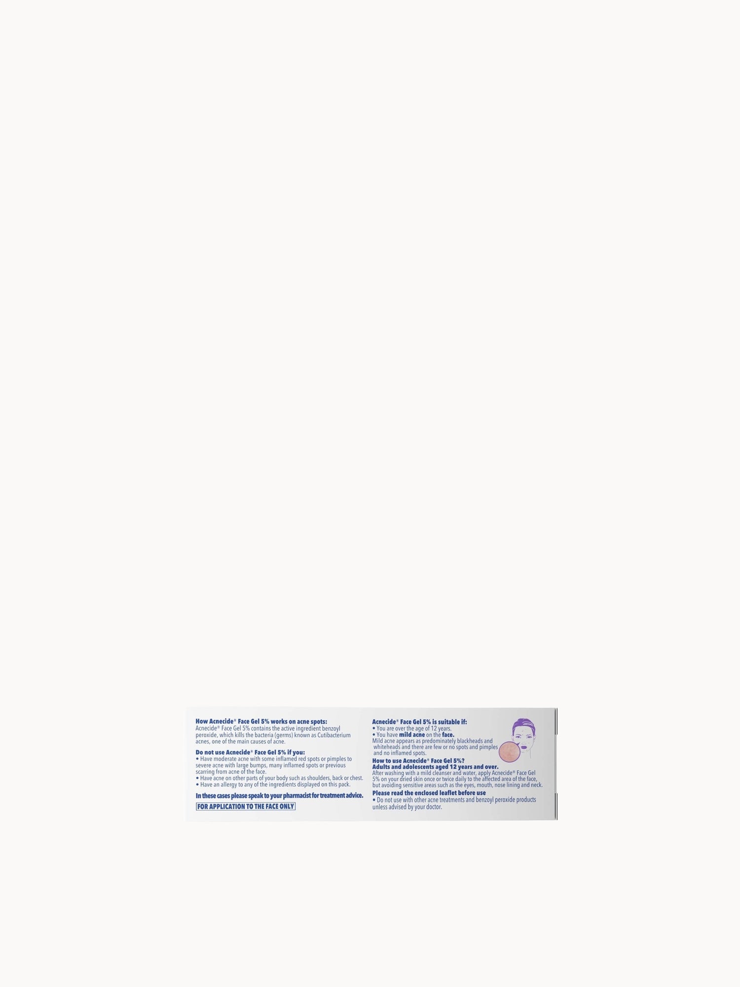 Acnecide Face Gel Spot Treatment with Benzoyl Peroxide - Product Details
