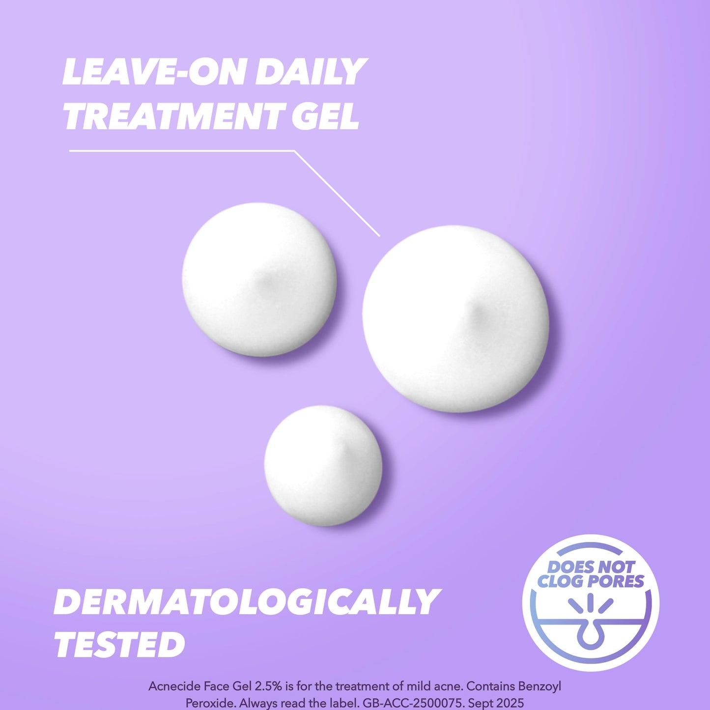 Acnecide Face Gel Spot Treatment with 2.5% Benzoyl Peroxide - Application
