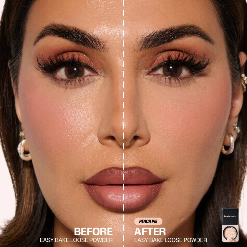 Huda Beauty Baby Bake Mini Easy Bake Loose Powder - Application